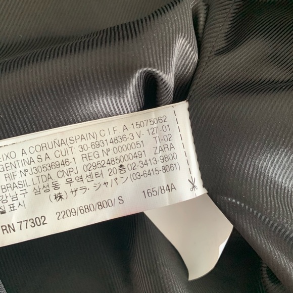 Zara Woman Black Zipper Shawl Collar Blazer Small - Picture 10 of 11